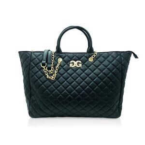 Gilda Paris Large Black Quilted Tote